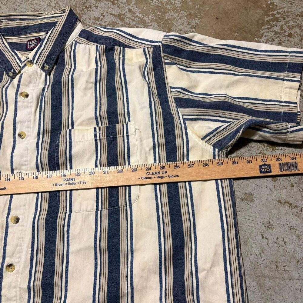 Faded-glory Men's White and Blue Shirt - Picture 5 of 8